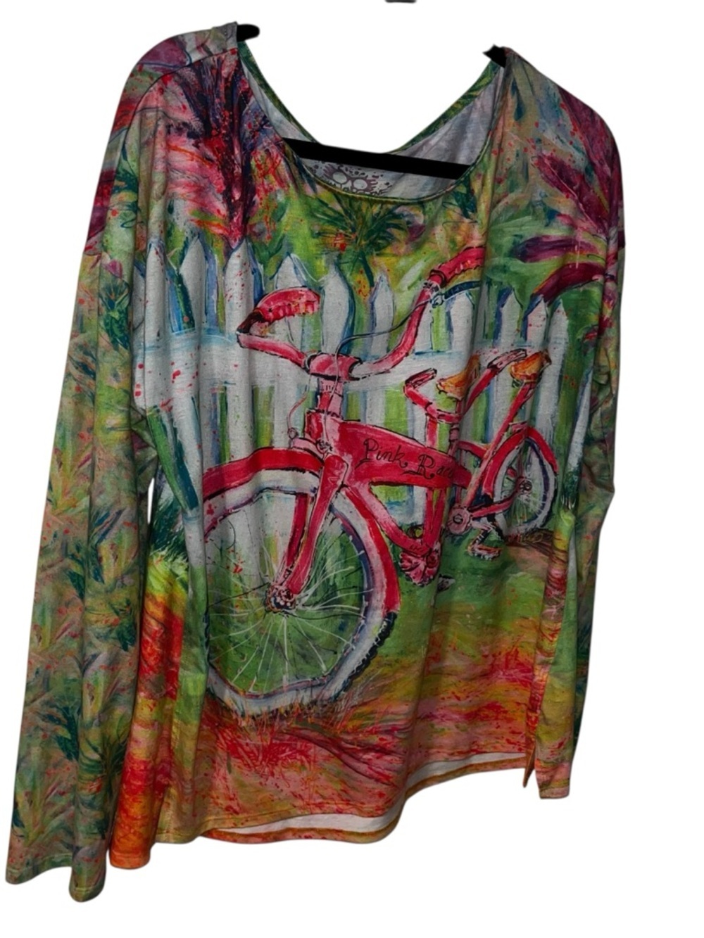 Leoma lovegrove pink racer bicycle bike long sleeve t-shirt top wearable art xl